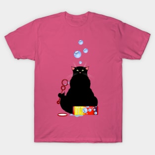 Bubbles - Black Cat Poe T-Shirt